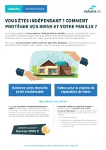 Infographie juridique reprenant les différents moyens de protection pour la famille de l'entrepreneur. Infographie juridique reprenant les différents moyens de protection pour la famille de l'entrepreneur.